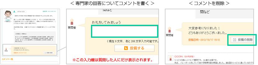 専門家の回答についてのコメント